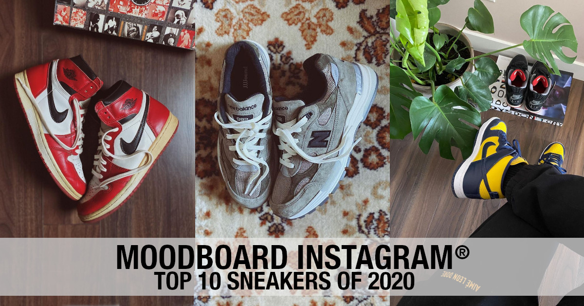 Moodboard Instagram Top 10 Sneakers of 2020